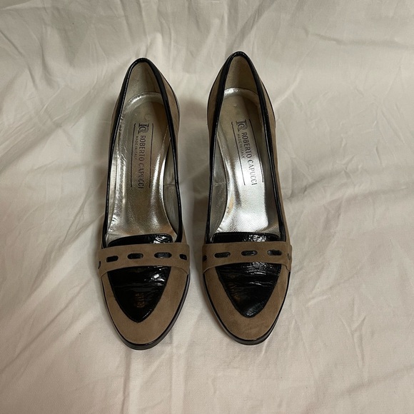 Roberto Capucci Black & Beige Heels – Size 7.5 - Picture 3 of 6